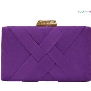 Bolso clutch morado trenzado