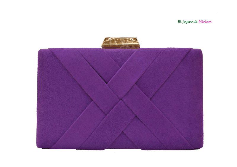 Bolso clutch morado trenzado
