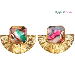 Pendientes multicolor resina