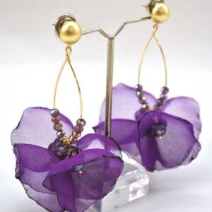 Pendientes pétalos morados