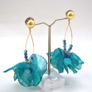 Pendientes pétalos aguamarina