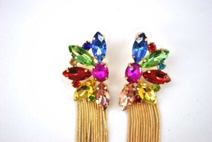 Pendientes multicolor cadenas - Imagen 2