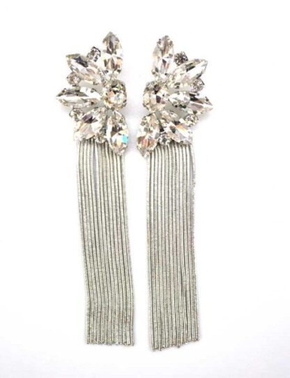 Pendientes plateados cadenas