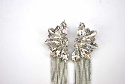 Pendientes plateados cadenas - Imagen 2