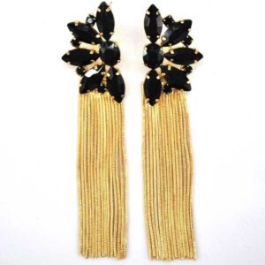 Pendientes negros cadenas