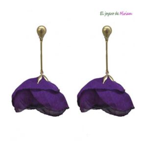 Pendientes morados pétalos