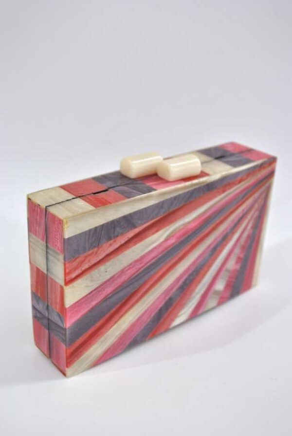 Bolso clutch resina rayas - Imagen 3