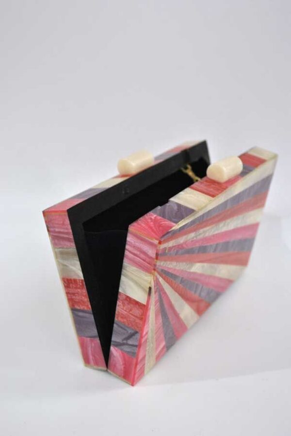 Bolso clutch resina rayas - Imagen 5