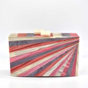 Bolso clutch resina rayas