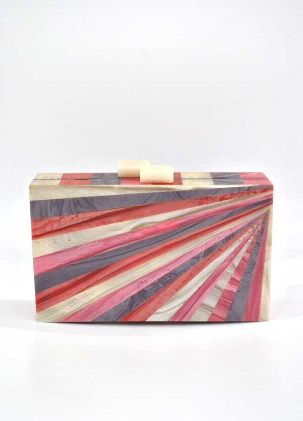 Bolso clutch resina rayas