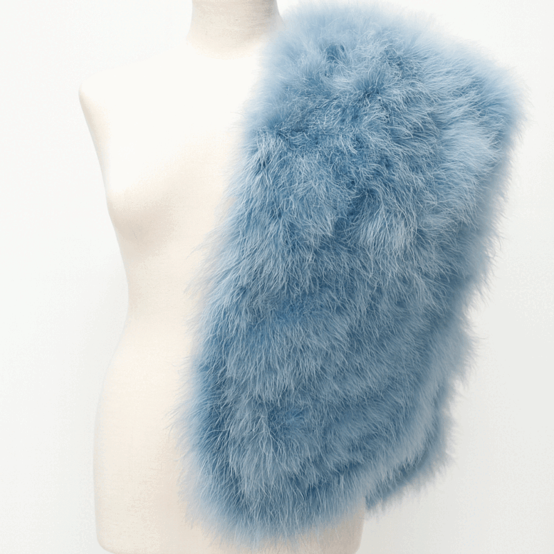 Estola de hombro azul celeste