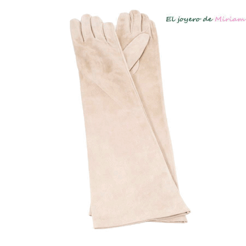 Guantes antelina beige