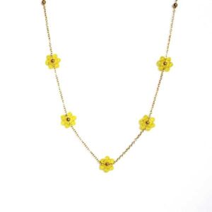 Colgante acero flores