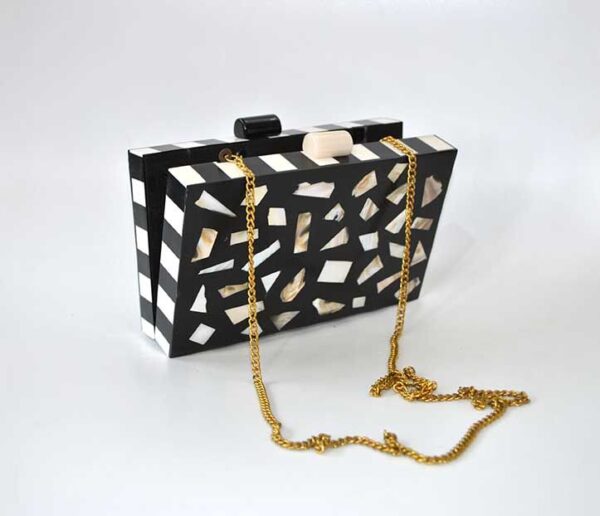 Bolso clutch madera y nácar - Imagen 6
