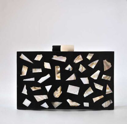Bolso clutch madera y nácar - Imagen 2