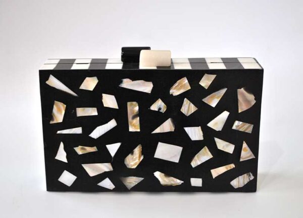 Bolso clutch madera y nácar - Imagen 3