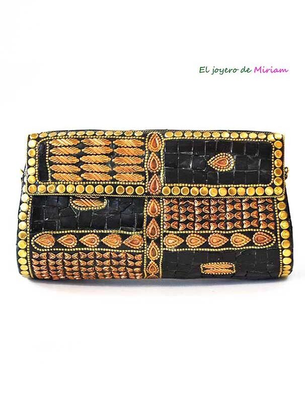 Bolso clutch latón y resina