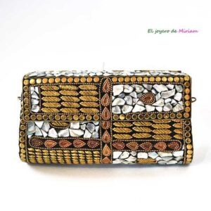 Bolso clutch rígido nácar