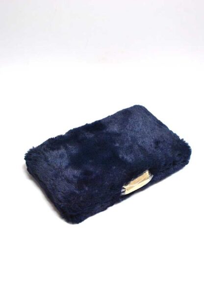 Bolso clutch pelo azul marino
