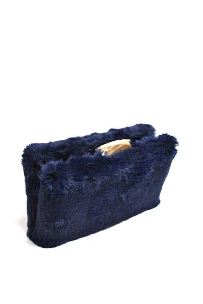 Bolso clutch pelo azul marino - Imagen 3