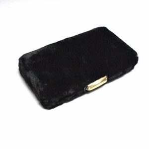 Bolso clutch pelo negro