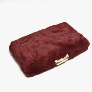 Bolso clutch pelo granate