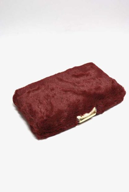 Bolso clutch pelo granate