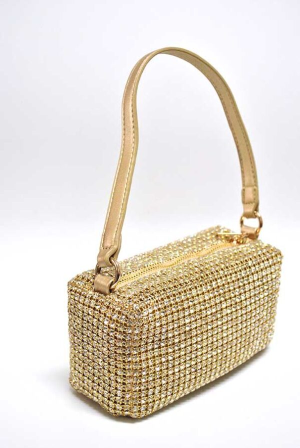 Bolso dorado cristales - Imagen 2