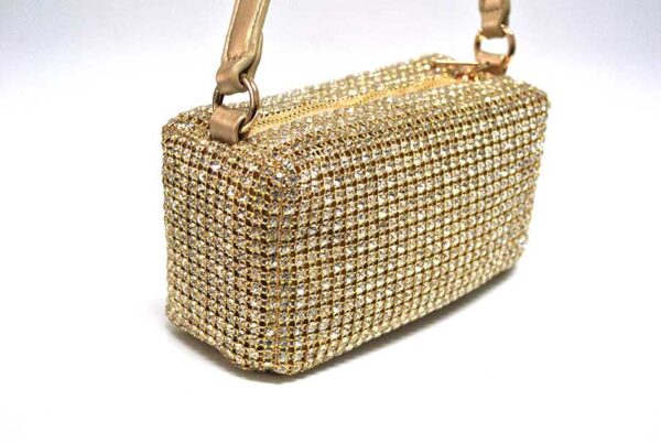 Bolso dorado cristales - Imagen 3