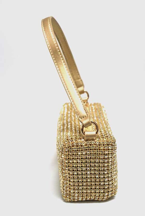 Bolso dorado cristales - Imagen 4
