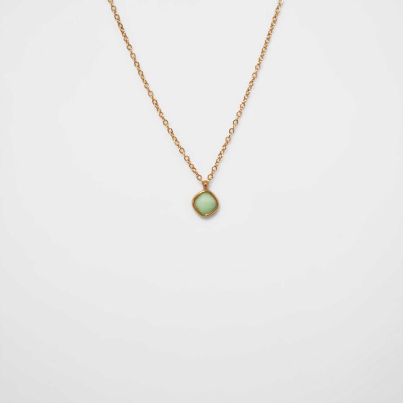 Colgante acero piedra verde