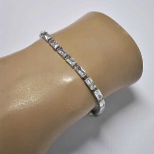 Pulsera acero cristales blancos