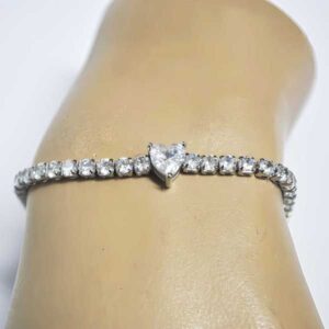 Pulsera acero plateado corazón