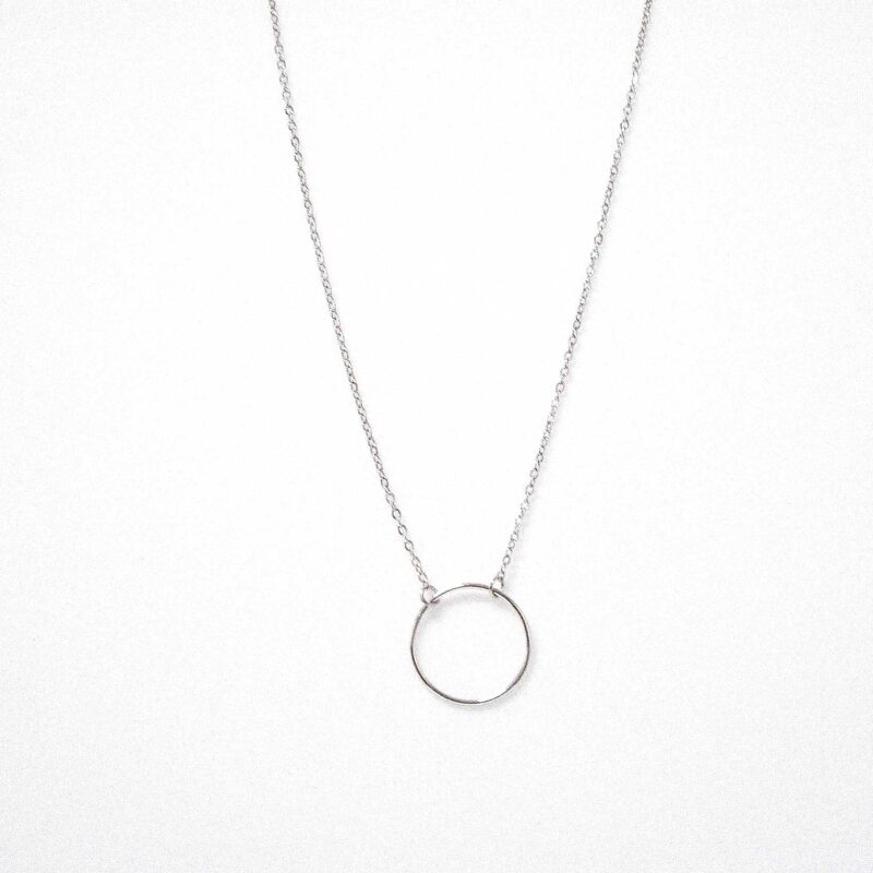 Colgante plateado círculo