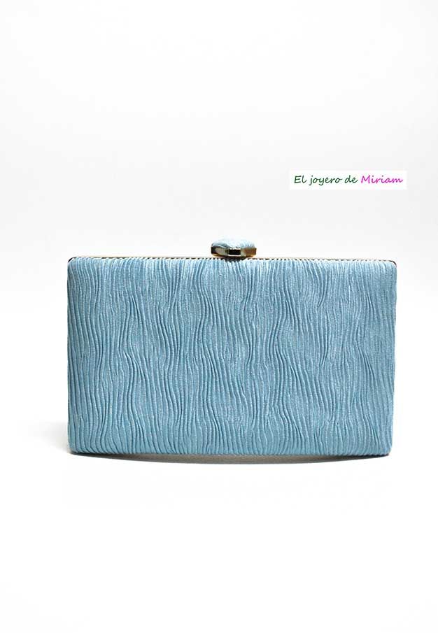 Bolso clutch celeste - joyero de Miriam