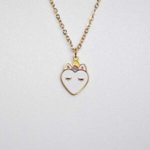 Colgante corazón unicornio