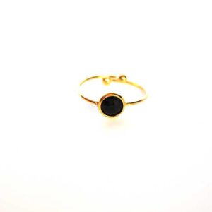 Anillo negro ajustable acero