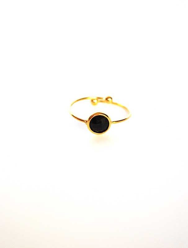 Anillo negro ajustable acero