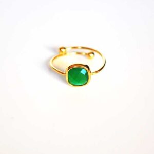 Anillo acero verde - ajustable