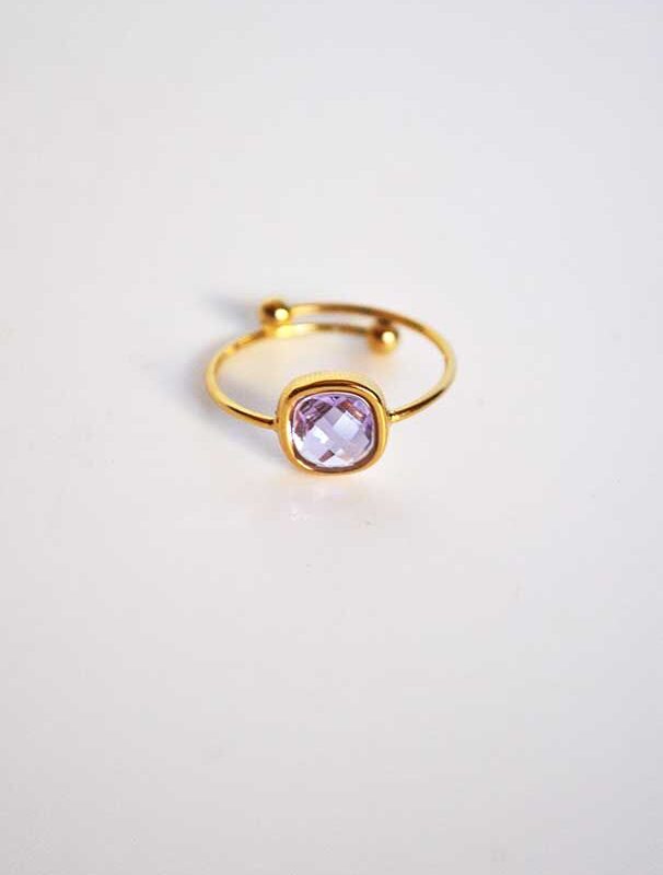 Anillo acero malva - ajustable