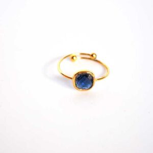 Anillo azul marino ajustable acero