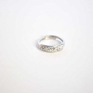 Anillo ajustable acero plateado