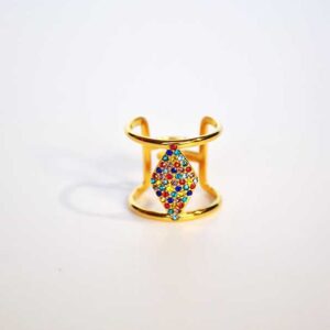 Anillo dorado de acero