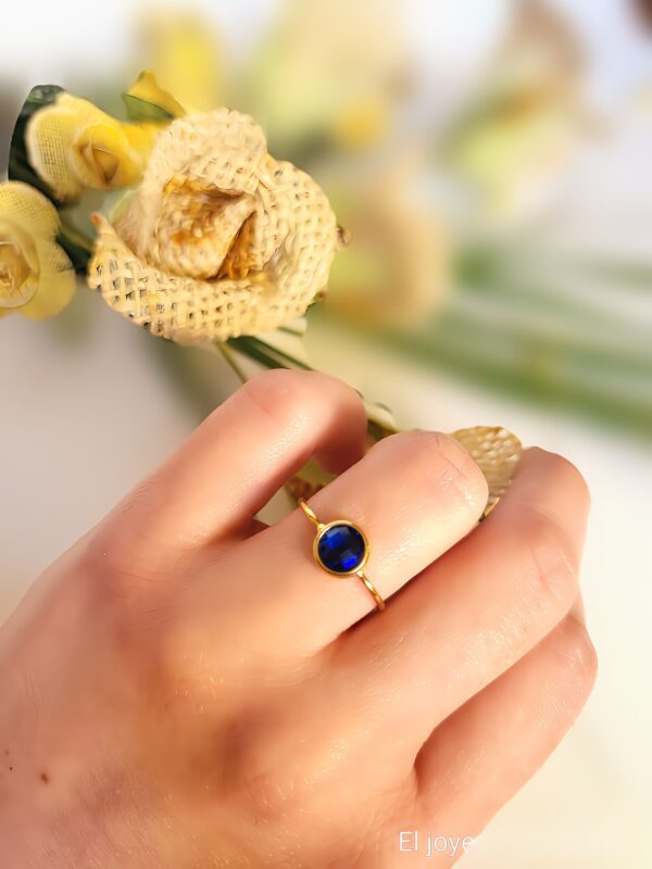 Anillo azul eléctrico ajustable - Imagen 2