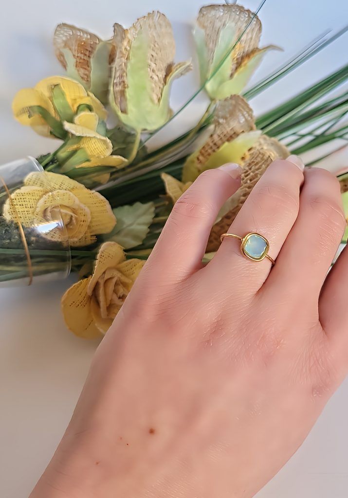 Anillo aguamarina ajustable - Imagen 2
