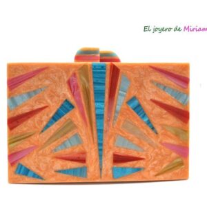 Clutch madera y resina naranja
