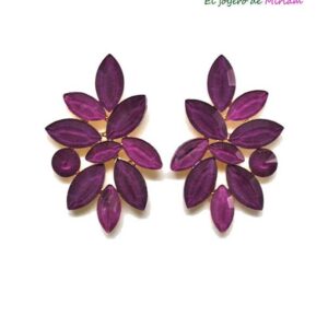 Pendientes cristales berenjena