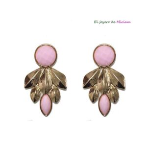 Pendientes rosas y dorados