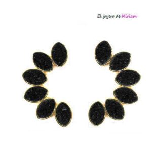 Pendientes negros piedras