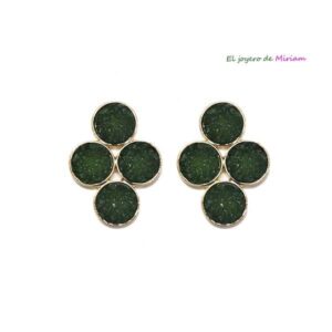 Pendientes verde botella piedras